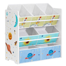 Scaffale per camera dei bambini biblioteca con 7 scatole di stoccaggio in tessuto non tessuto scaffale di