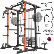 Power Cage Unterstützung multifunktional - FED FITNESS - Kabelübergangssystem - MAX 907 kg - LAT Pulldown - Home Gym 10 in 1