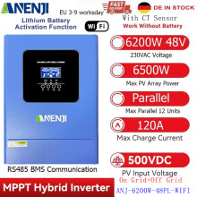 ANJ-6200W-48PL WiFi rinnakkaisuhkaoluelektroninen aurinkoinvertteri, 6,2 kW, 48V, 220-240V