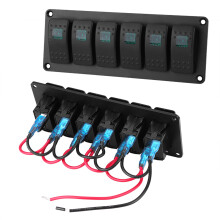 6 Gang LED Wippschalter Panel 12-24V Alu