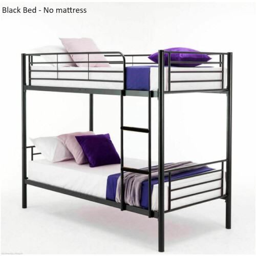 Metal Single Bunk Bed - Single 3ft - Twin Sleeper Double- Mattress option