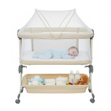 Lit cododo 3-en-1, verstelbare babybed, anti-reflux, met mugnet en wielen