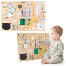 Placa de atividades em madeira - MAMABRUM - MAM381 Quadro de Atividades Mamabrum - 19 atividades - 60 x 40,3 cm - A partir de 3 anos