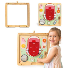 Quadro educativo dentista em madeira Montessori - Mamabrum - Cartão MAM263FR - A partir de 18 meses - 45 x 45 cm - Quadro de parede em pinho