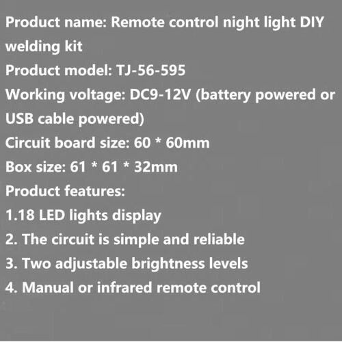 DIY Infrared Remote Control Night Light Kit LED Soldering Project, Fun Electronic Assembly Circuit Board for Beginners 1