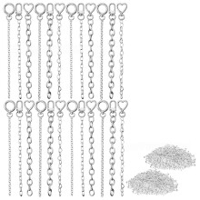 DIY Keychain Making Kit Key Chain Lobster Clasps Extension Chains Jump Rings for Making Handmade Jewelry and Bag Charms