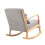 Contemporary Linen Buttoned Rocking Chair 4
