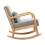 Contemporary Linen Buttoned Rocking Chair 5