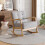 Contemporary Linen Buttoned Rocking Chair 1