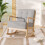 Contemporary Linen Buttoned Rocking Chair 2
