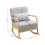 Contemporary Linen Buttoned Rocking Chair 6