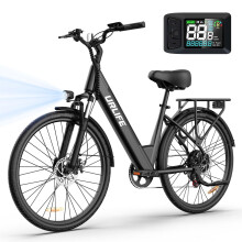 Urlife E26 elektrische fiets, 26 inch, 36V 13Ah verwijderbare accu, zwart