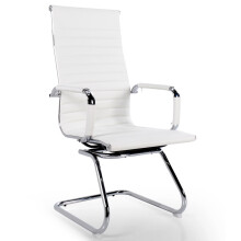 High Back Executive Office Chair - Chrome Frame & Faux Leather Desk Chair, 105cm