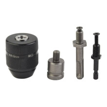 Professional Keyless Metal Drill Chuck 0.8-10mm, 3/8-24UNF Heavy-Duty Locking Chuck for Percussion Drills