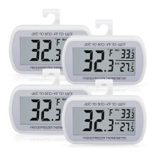 4 Pack Waterproof Digital Refrigerator Freezer Thermometer, Large LCD Screen, Max Min Temp Monitor
