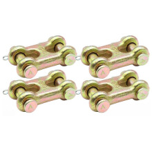 4 Pack 3/8 Inch Twin Clevis Link, Alloy Steel Chain Repair  for Safety Chains, 6600 Lbs