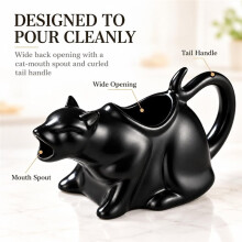 Soßenschüssel in Form Einer Kotzenden Katze, Keramik-Tier-Sahnespender für Kaffee, Tee, Partys & Heimdekoration (250 Ml), Weiß