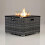 REALGLOW Warmpact Rattan Gas Fire Pit 13kW - Grey, Square 1