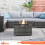 REALGLOW Warmpact Rattan Gas Fire Pit 13kW - Grey, Square 6