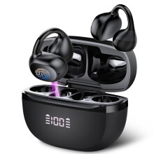 Open Ear Earbuds,Wireless Earbuds Bluetooth 5.4 Ergonomic Clip-On Ear buds, Bone Conduction Over The Ear Headphones 48H Playtime, Perfect Running
