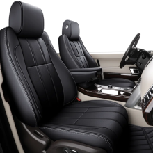 Premium op maat gemaakte rode leren stoelhoezen voor Range Rover en Porsche Cayenne - complete set met 5 zitplaatsen