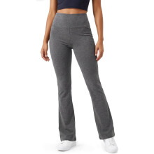 Damen Yoga-Leggings Ausgestellt Baumwolle Extra Lang Grau XL
