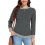 Damen Pullover Sweatshirt Langarm Casual Elegant Dunkelgrau Größe S 1