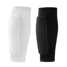 (M, black) 1Pairs Honeycomb Shin Guards Breathable Impact Protection Lightweight Defender for Ski & Soccer Sports Kids Adults Athletes