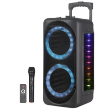 Draagbare Bluetooth-luidspreker met 6000W piekvermogen, LED-verlichting en microfoon - Trolley-boombox voor buiten voor squaredance en muziekevenemen