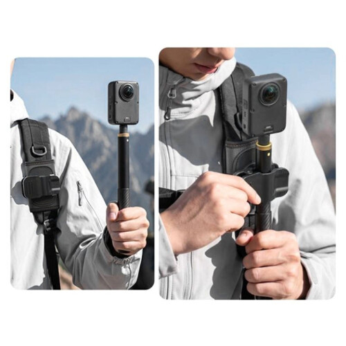 Action Camera Accessory Extension Rod & Backpack Clip Mount - Convenient Setup for Filming 2