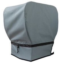 Gray 420D Outboard Motor Cover Waterproof, Dustproof, Sunscreen Protection for Yacht Boat Engines( 25-50HP )
