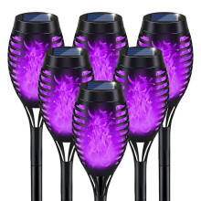 6Pc Halloween Solar Lights Outdoor Flickering Flame, Waterproof Solar Torch for Yard Garden Pathway Decor