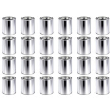 24 PCS Empty Paint Cans with Lids, 1/2 Cup Capacity Touch Paint Containers, Empty Unlined Tinplate Paint Storage