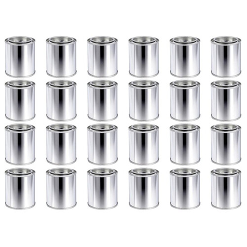 24 PCS Empty Paint Cans with Lids, 1/2 Cup Capacity Touch  Paint Containers, Empty Unlined Tinplate Paint Storage