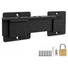 Heavy Duty 9" Carbon Steel Gate Lock with Padlock Hole, 4mm Flip Lock for Wood Fence, Double Doors, Barn & Shed