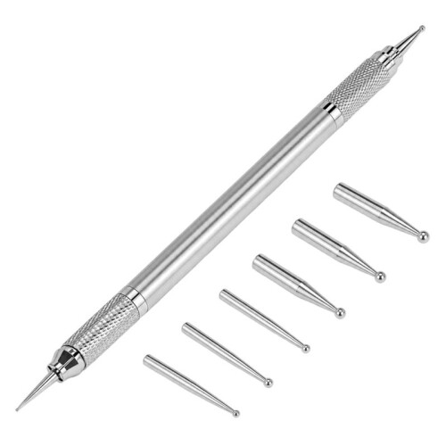 Double-Ended Leather  Pen (Includes 8 Interchangeable Tips, 0.6-3mm) - Leather Embossing and Marking Tool