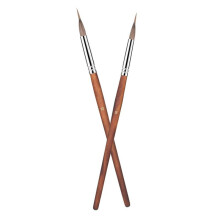 2Pcs Long Liner Brush Watercolor Professional Fine Tip Pointed Paint Brush Synthetic Extended Pointed Liner Brushes