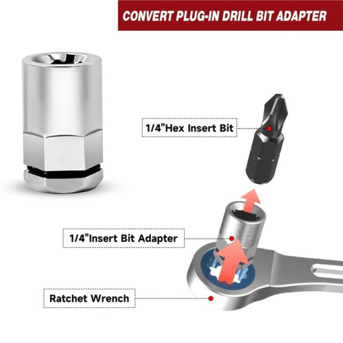 Professional Hex Socket Adapter Set - 1/4" 3/8" 1/2" Drive Impact Rated Conversion Tool for Drills & Impact Wrenches 2