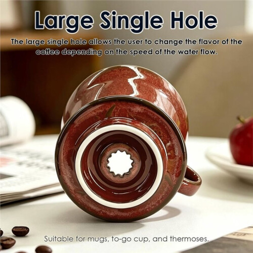 Pour over Coffee Maker & Ceramic Dripper, 1-4 Cup V60Filter Cone, Hand Brewed Cone for Home, Camping Starry 2