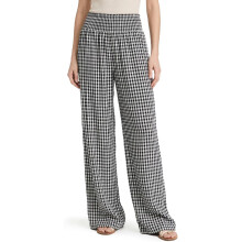 Damen Palazzo-Hose Lang Weit Sommer Baumwolle Schwarz-Weiß M — palazzo hose damen, weite hose damen, lange hose damen