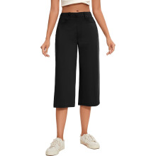 Damen Capri-Hose 3/4 bequem elastisch weit schwarz Größe XXL — damenhose capri, caprihose damen, sommerhose damen