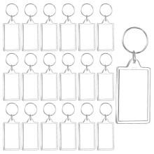 100pcs Blank Photo Keyrings - Double Sided Clear Acrylic Keychain for DIY Party Gifts