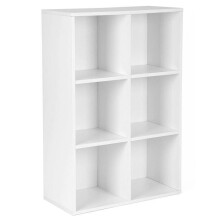 Móvel de armazenamento biblioteca estante de 6 compartimentos grande capacidade para sala quarto escritório 97,5 cm branco 12_0002895