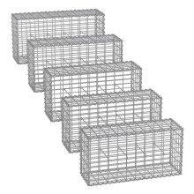 Gabionen - HELLOSHOP26 - Set von 5 - Verzinkter Stahl - 4 mm - 100 x 50 x 30 cm