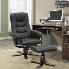 Upholstered Swivel Recliner Chair with Ottoman