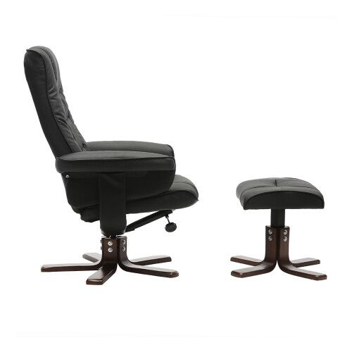 Upholstered Swivel Recliner Chair with Ottoman 1