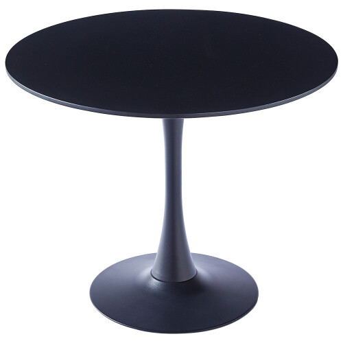 Round Dining Table - 90cm Black MDF Top with Metal Tulip Base 2