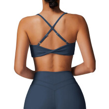 Sport-BH Top Fitness Nahtlos Marineblau L Verstellbar — sport bh damen, sport bh ohne bügel, nahtloser sport bh