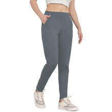 Elegante Damen-Business-Skinny-Hose in Grau, Größe 27in L — damenhose business, skinny hose damen, stretch hose damen