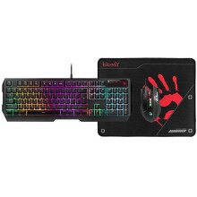 Teclado + mouse + mouse pad - A4TECH - B1700 - Iluminação RGB - 6000 DPI - Anti-ghosting